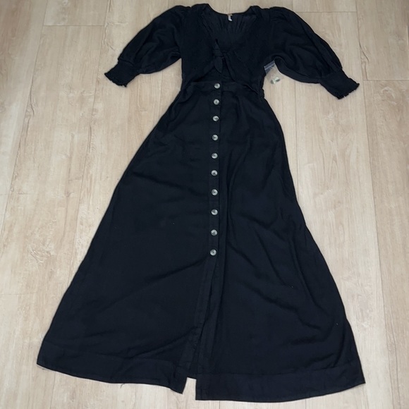 Free People String of Hearts Maxi Dress, BLACK SIZE SMALL NEW.  0211 - Picture 5 of 11